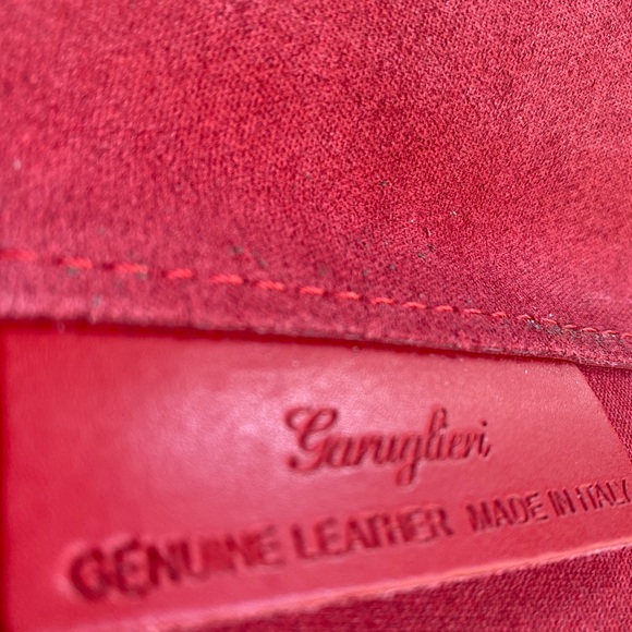 GARUGLIERI beautiful red leather clutch envelope Italy New R. 250 - Picture 4 of 5